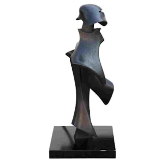 "Black Knight" Abstract Figurative Bronze Sculpture 1981