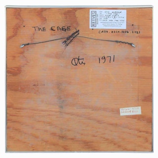 "The Cage" Abstract Clay and Wood Framed Sculpture