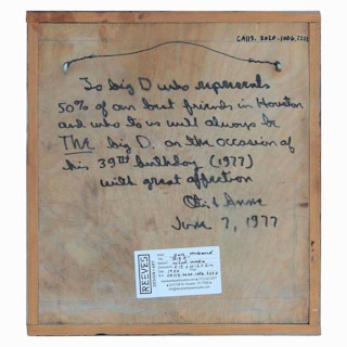 "Big D" Abstract Clay and Wood Framed Sculpture