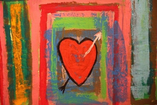 "Love Cycle" Abstract Expressionist Hearts Painting, 2015