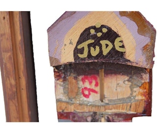 Painted Wooden Cubist Style Folk Fish Sculptured, 1993