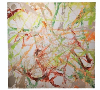 Abstract Expressionist Painting with Painted Butterflies, 21st Century