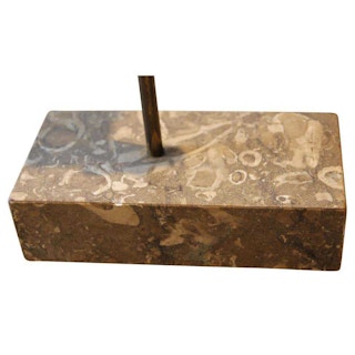 Mythical Pegasus Flying Horse Brass Statue and Fossil Marble Base 1970s