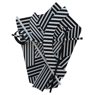 "Cut + Dried" Stripped Asymmetrical Dimensional Painted Sculpture, 1994