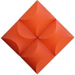 "Alternator" Orange 3-Dimensional Geometric Painted Wall Sculpture, 1968
