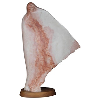 Native New Mexico Pink Marble Sculpture of a Hooded Figure 20th Century