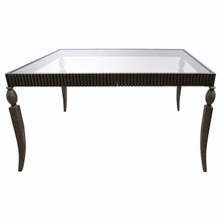 Modern Minimal Brass Rim Coffee Table with Glass Top