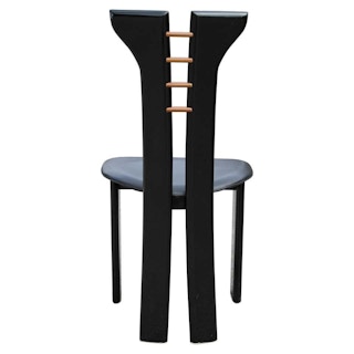 Set of 10 Italian Gloss Black Modern Dining Chairs Roche Bobois Pierre Cardin