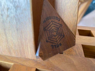 Pair of Modern Arts & Crafts Style Solid Wood Bell Design Studio Stools