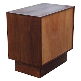 Pair of Modern Studio Made Two Toned Solid Wood End Tables / Night Stands