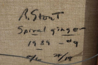 "Spiral Ginger" Modern Abstract Floral Still Life Painting 1986