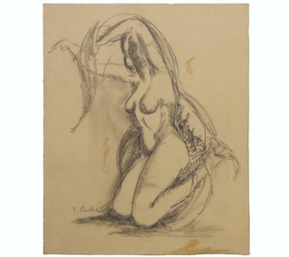 Seated Naturalistic Figurative Nude Study, 1960's