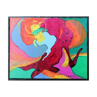 Colorful Modern Organic Abstract Acrylic Painting