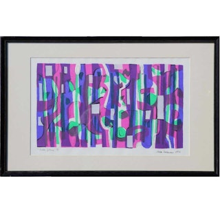 "Bulbs Growing" Modern Abstract Geometric Serigraph Edition 9 of 15  1972