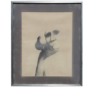 "Despues de la Guerra" Figurative Drawing, 1965