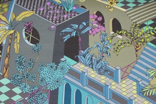 19th Century French Empire Settee with Inlaid Marquetry & Bronze Lion Heads