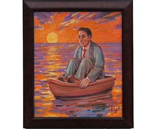 "Adrift" Contemporary Figurative Seascape Painting, 2011