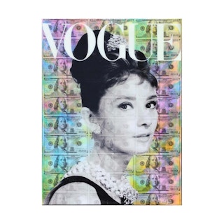 Audrey Hepburn Money Vogue Mixed Media Contemporary Collage 2000s