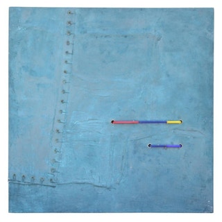 "Untitled" Blue Abstract Neon Painting 1979