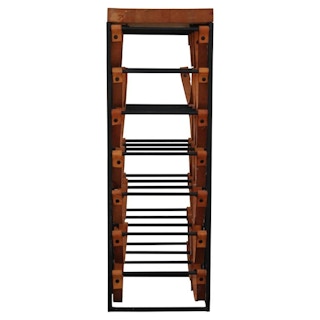 Arthur Umanoff Metal and Leather Mid-Century Modern 21 Bottle Wine Rack