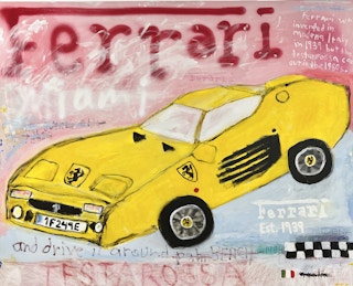 "Ferrari (Testarossa)" Contemporary Abstract Pop Art Sports Car Painting 2023