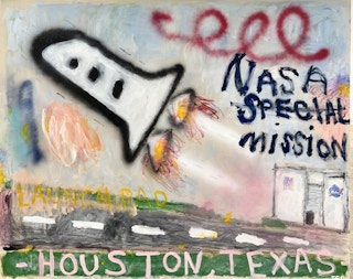 "NASA" Contemporary Abstract Pop Art Houston, Texas Space Shuttle Painting 2023