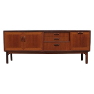 Modern Restored G Plan Furniture Walnut Finish Teak Credenza or Sideboard