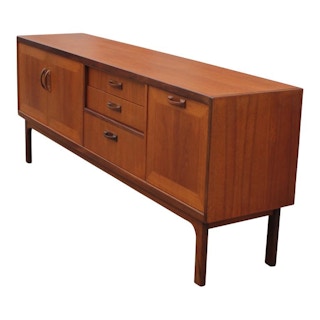 Modern Restored G Plan Furniture Walnut Finish Teak Credenza or Sideboard
