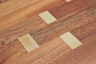 Modern Custom Norm Stoeker Mahogany and Maple Wood inlaid Rectangle Side Table