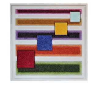 "Crystal Geometry" Crushed Glass Contemporary Geometric Abstract Painting, 2018