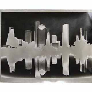 "Houston Skyline" Black and White Sabbttier Photography, 1960's