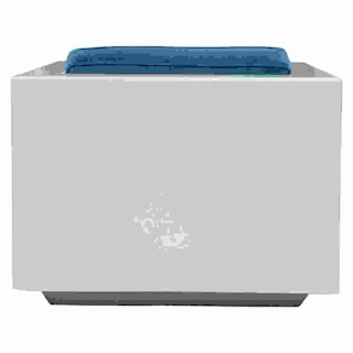 Pair of White Modern Cube Fiberglass Armchairs with Teal Velvet Seats