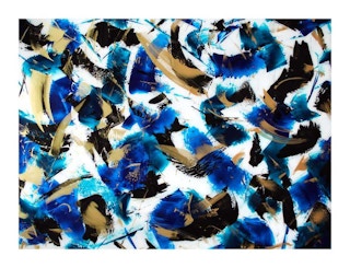 "Flow III" Contemporary Mixed Media Abstract Expressionist Painting 2020