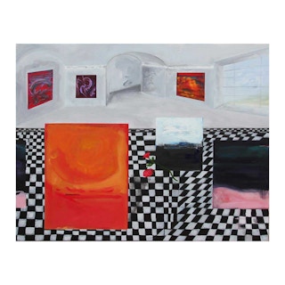 “Portrait of an Exhibition X - The Rose” Abstract Expressionist Gallery Painting 2011