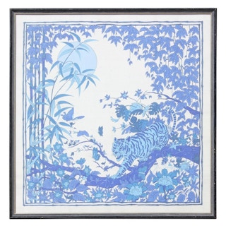 Jim Thompson- Untitled- Blue Tiger Silk Print