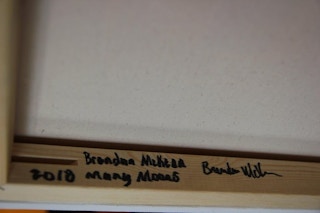 "Many Moons" Blue Tonal Geometric Abstract Painting, 2018