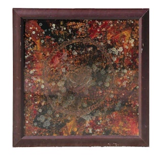 Early Contemporary Red and Black Gestural Abstract Painting 2007