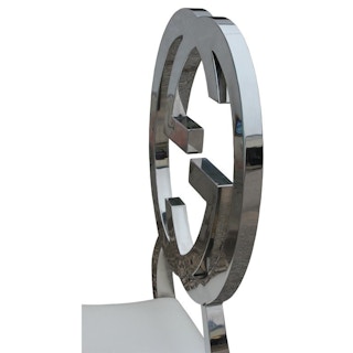 Custom GG Gucci Inspired Chrome Dining Chairs