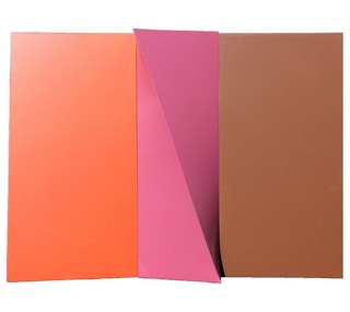 Gary Jurysta - "Slice" Orange, Pink, and Light Brown Wall Sculpture, 1970