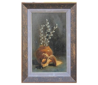 B. Leiser- Still Life with Conch and Potted Plant 1960's