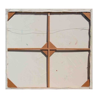 Large Modern Abstract Pastel Beach Circle Landscape Mixed Media Painting 1979-1980