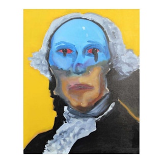 Abstract Contemporary Blue and Yellow Portrait of President George “Washington” 2018
