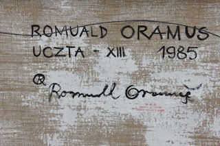 "Uczta XIII" or Feast Modern Surrealist Genre Painting 1985