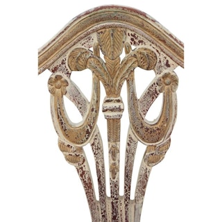 Pair of Antiqued Hepplewhite Shield Back Side Chairs with Swag Details