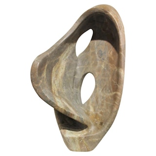 Jose Zacarias - Large Organic Swirling Sculpture with Raw Natural Stone and Polished Stone, 1989