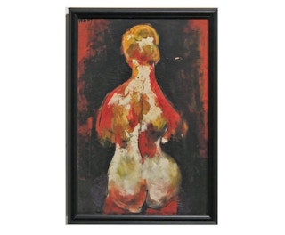 Dick Wray - Standing Nude Figure in Orange and Yellow Tones, 20th Century