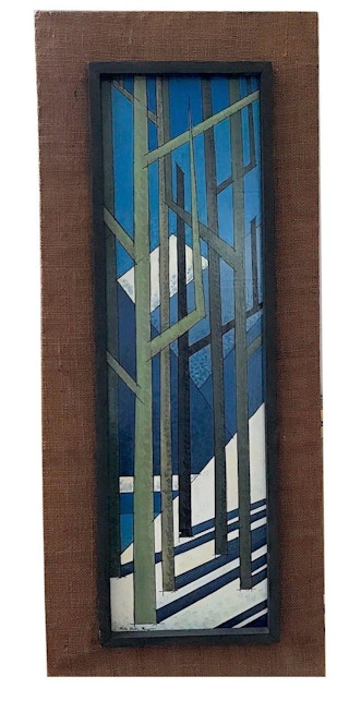 Viola Davis Rosson- Cubist Futurist Landscape of Trees 20th Century