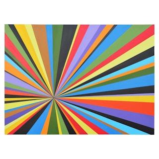 “Focal Point (Stare)” Colorful Contemporary Geometric Op Art Abstract Painting 2021