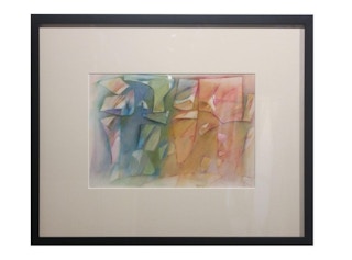 Orange and Pink Geometric Abstract Painting 1979