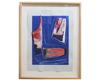 Blue Toned Abstract Lithograph Edition 1 of 1 1984